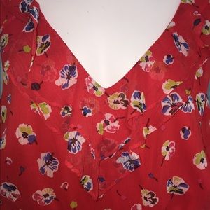 🌹Red with Flowers Ruffled Dress by Xhileration🌹